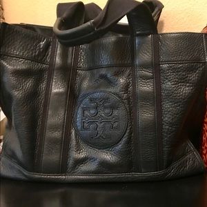 Tory Burch Black Leather Ella Tote